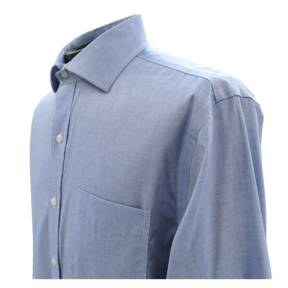 Lauren Ralph Lauren Classic Fit Dress Shirt Blue Non-Iron Size 16 32/33 Cotton - Picture 3 of 12
